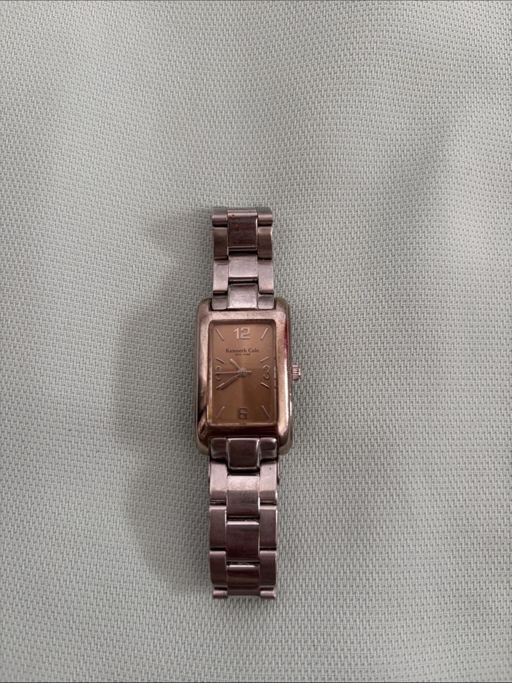 Kenneth Cole Silver-Tone Bracelet Watch with Rose Dial